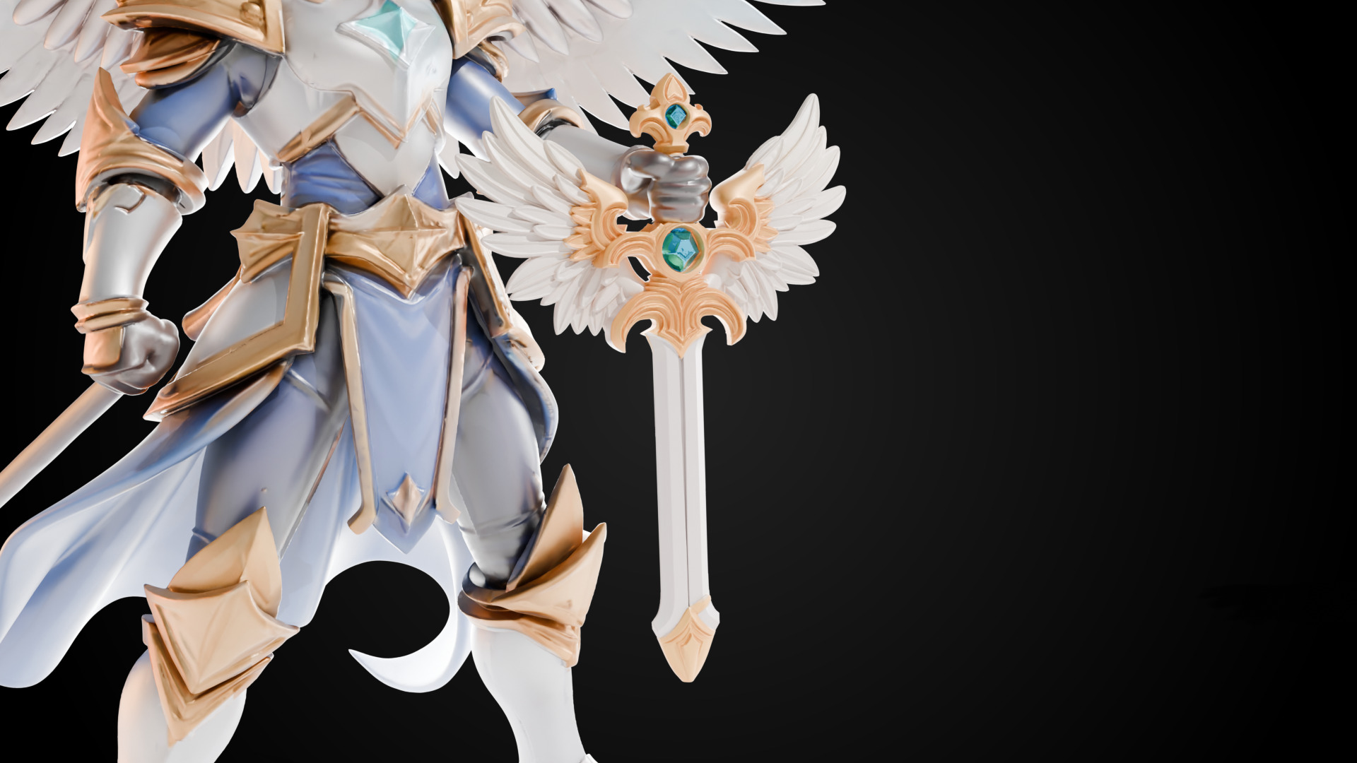 Stylized Sword - Paladin Sword Aegis Talon - Game Ready 3D model_3