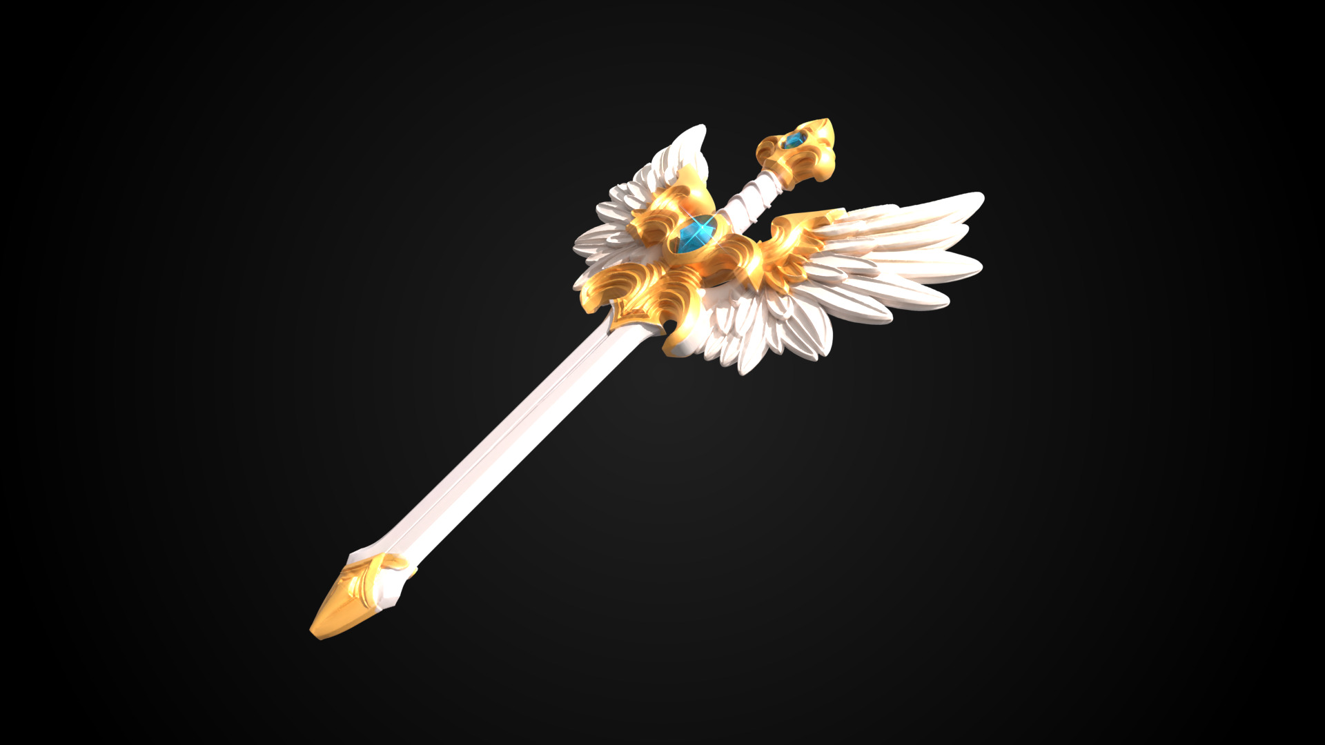 Stylized Sword - Paladin Sword Aegis Talon - Game Ready 3D model_11