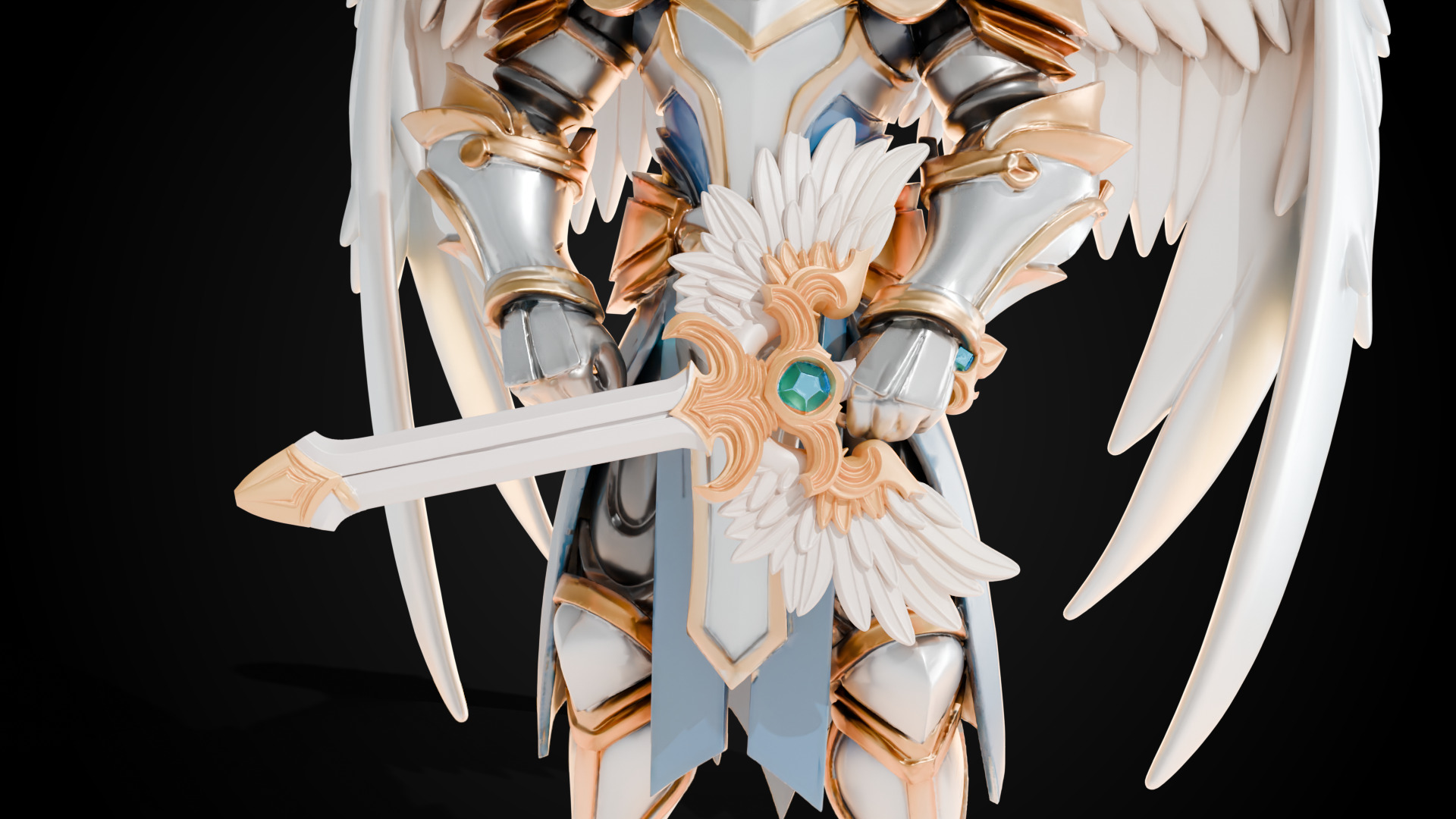 Stylized Sword - Paladin Sword Aegis Talon - Game Ready 3D model_4