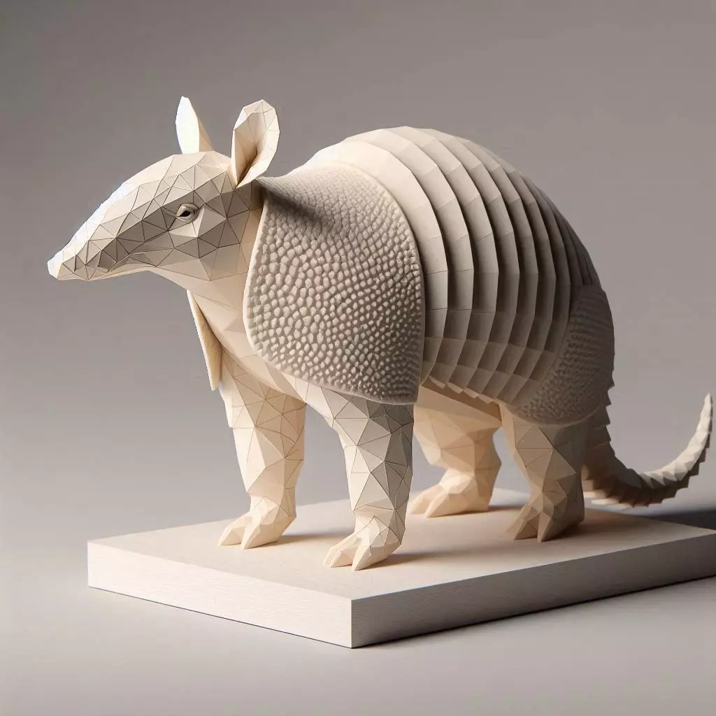 649 Low Poly Armadillo Full Body 3D Model 3D print model_0
