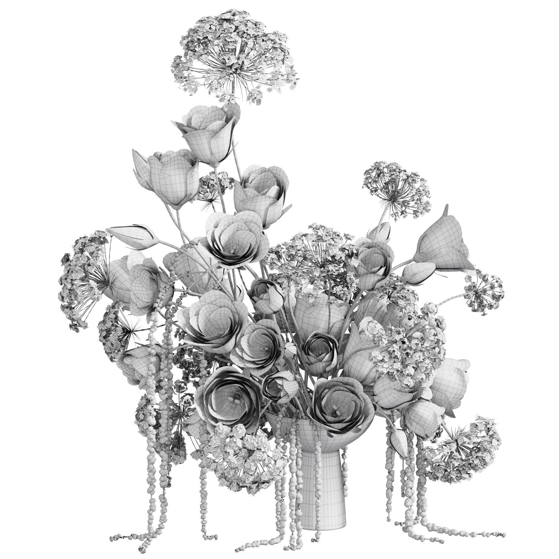 Flower In Vase 59 3D model_5