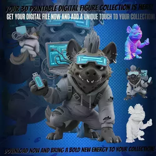 Cyberpunk Hyena  3D Printable Collectible Figure 3D print model