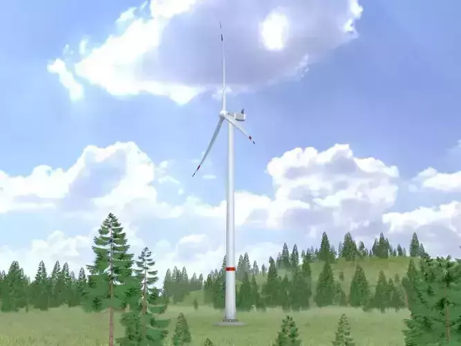 Wind-turbine with foundation V1 H-175 RD 172 m