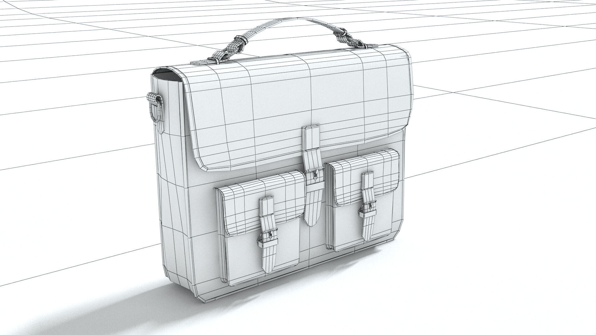 laos Leather Bag Low-poly 3D model_6