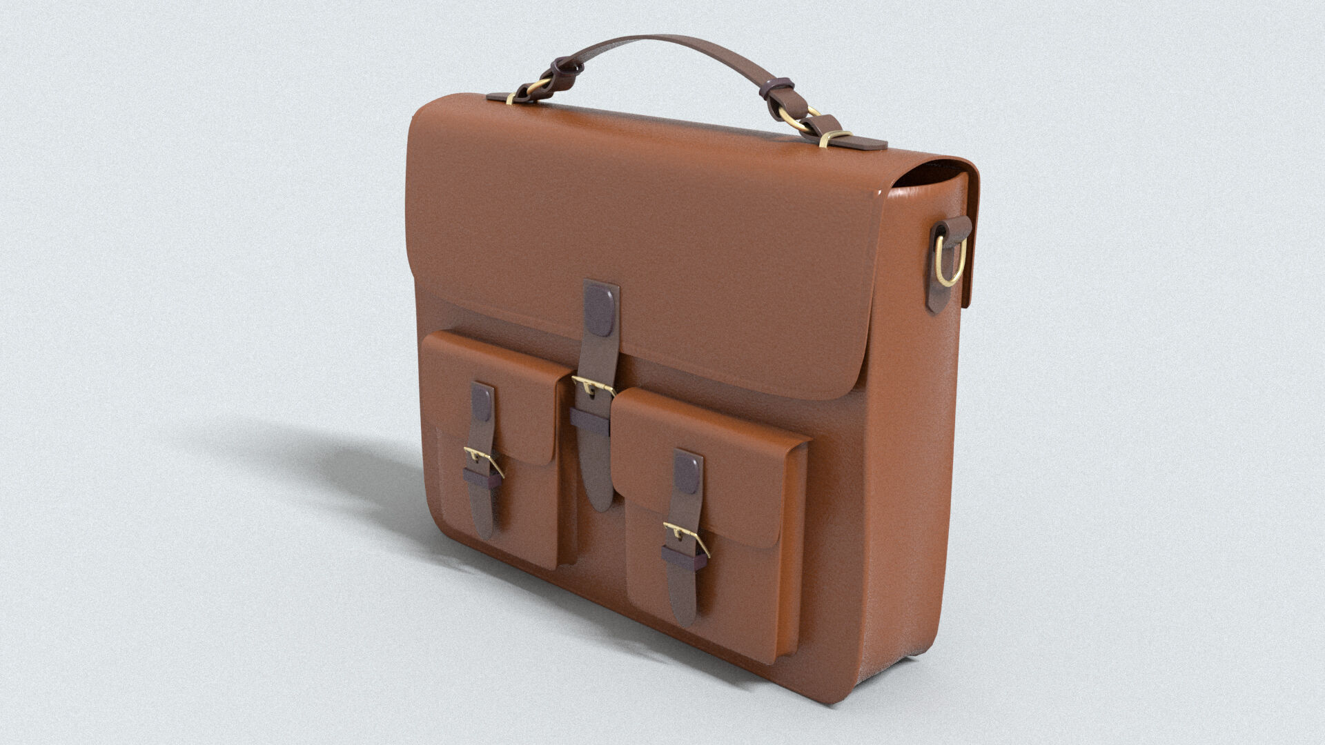 laos Leather Bag Low-poly 3D model_2