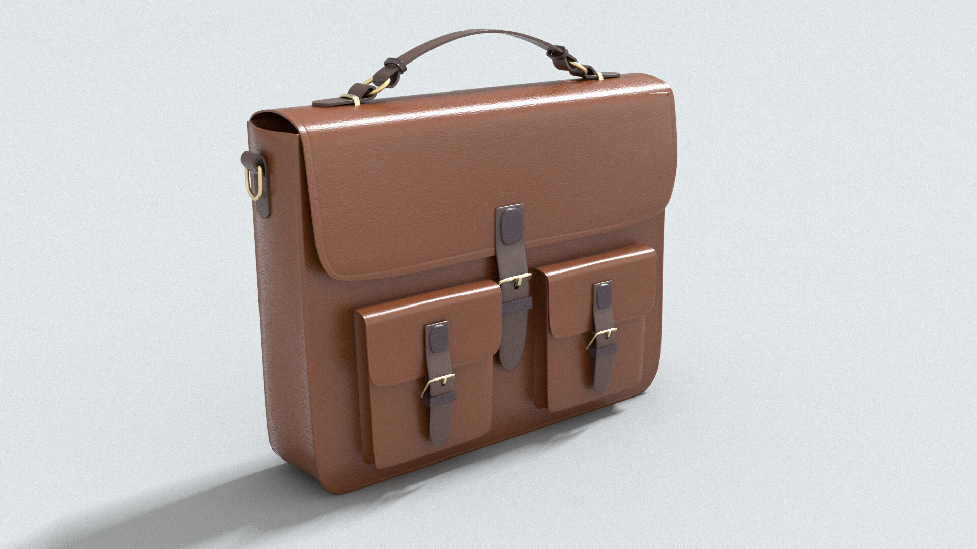 laos Leather Bag Low-poly 3D model_1