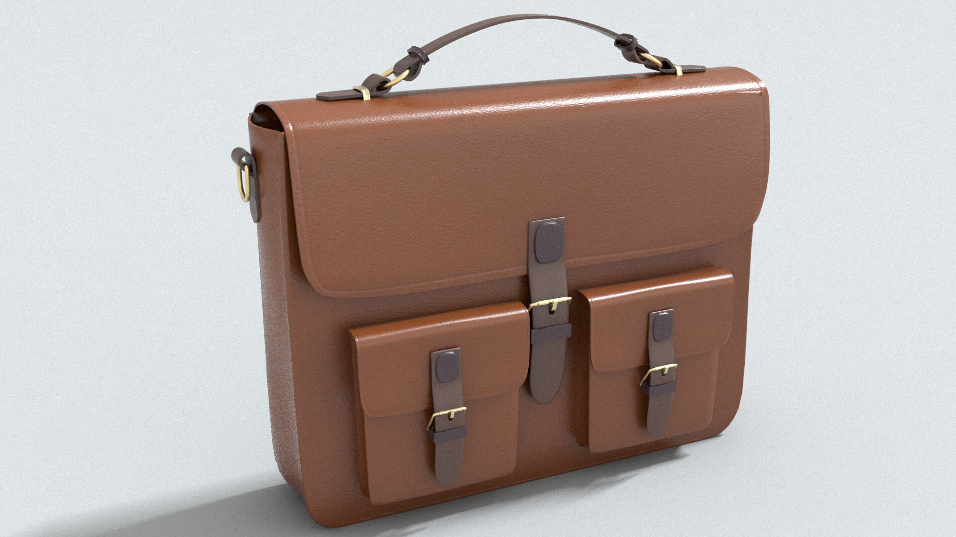 laos Leather Bag Low-poly 3D model_4