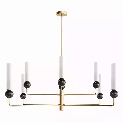 Paula brass pendant light fixture 3D model