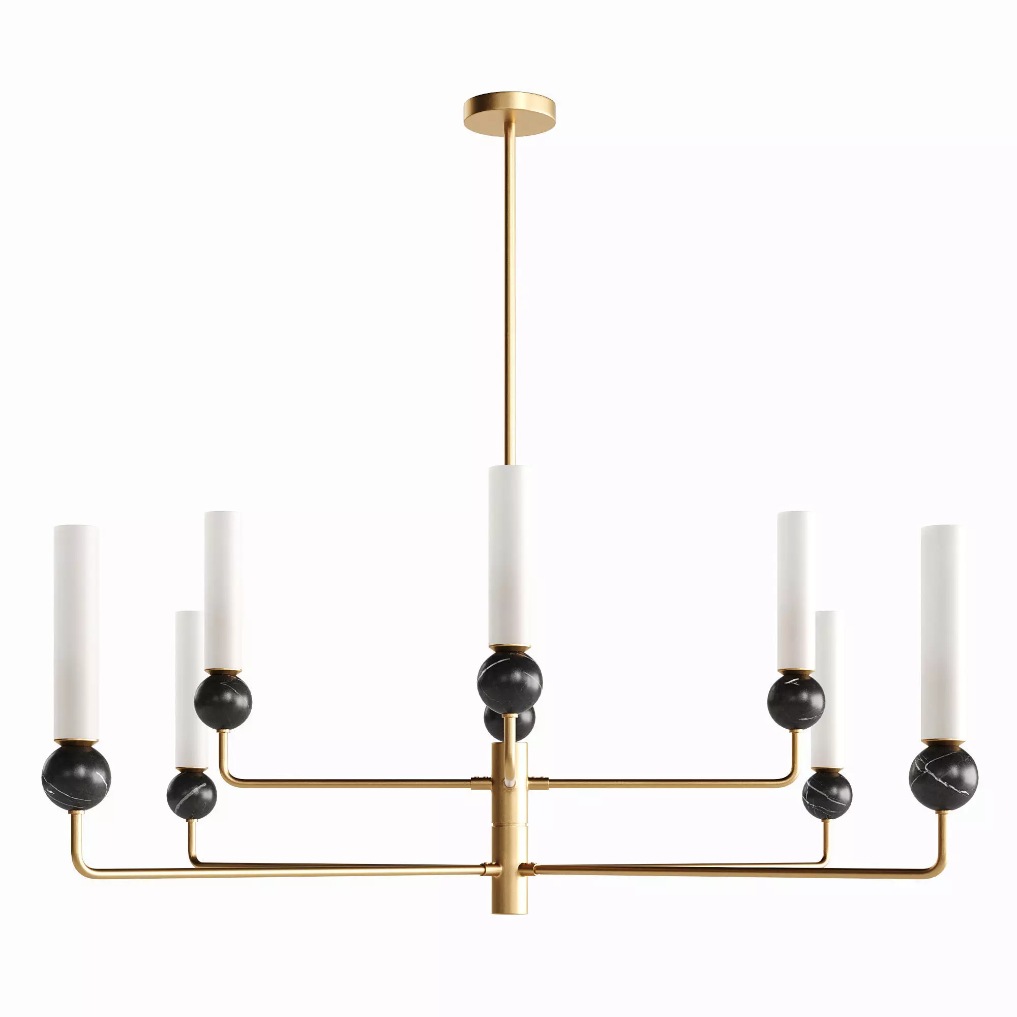 Paula brass pendant light fixture 3D model_0