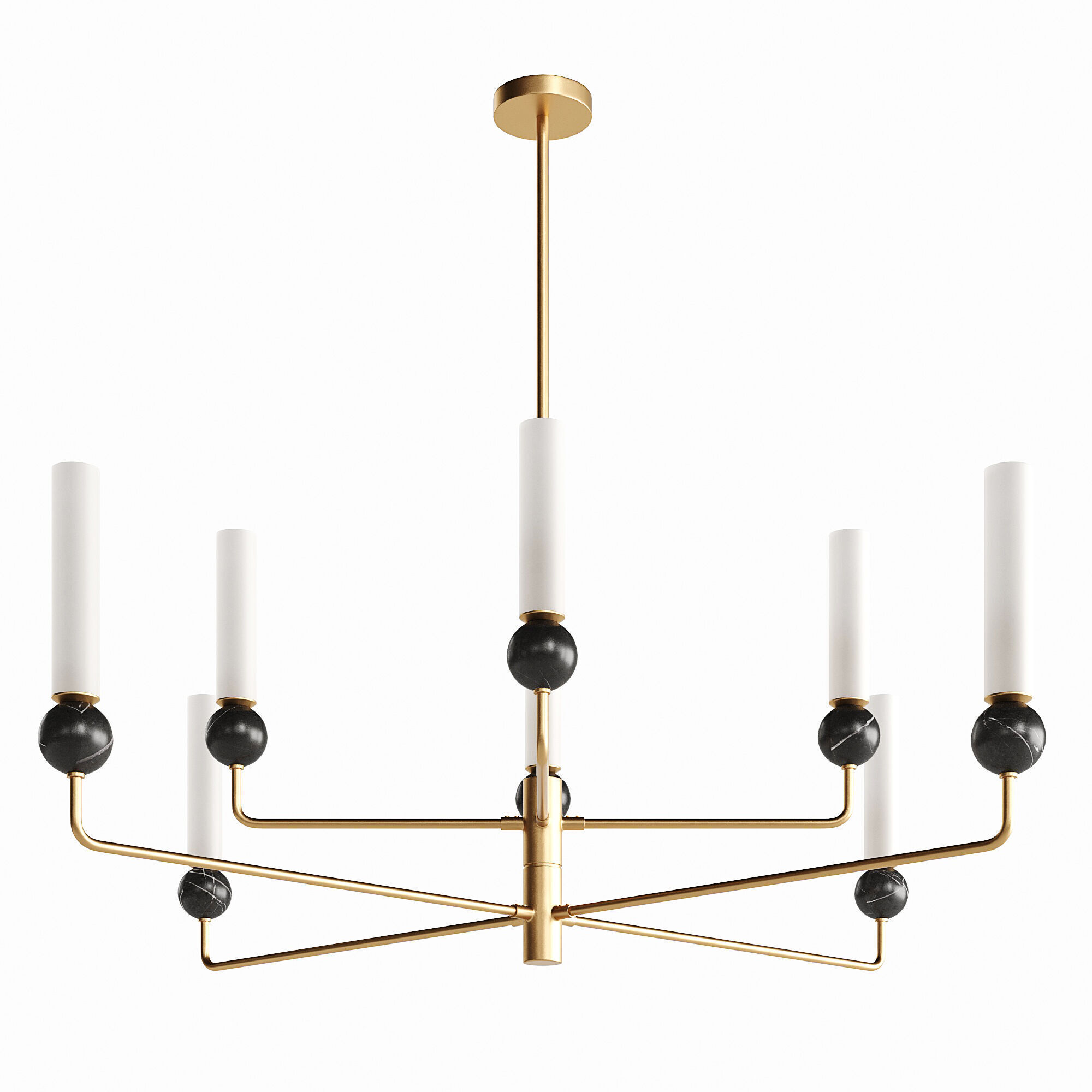 Paula brass pendant light fixture 3D model_3