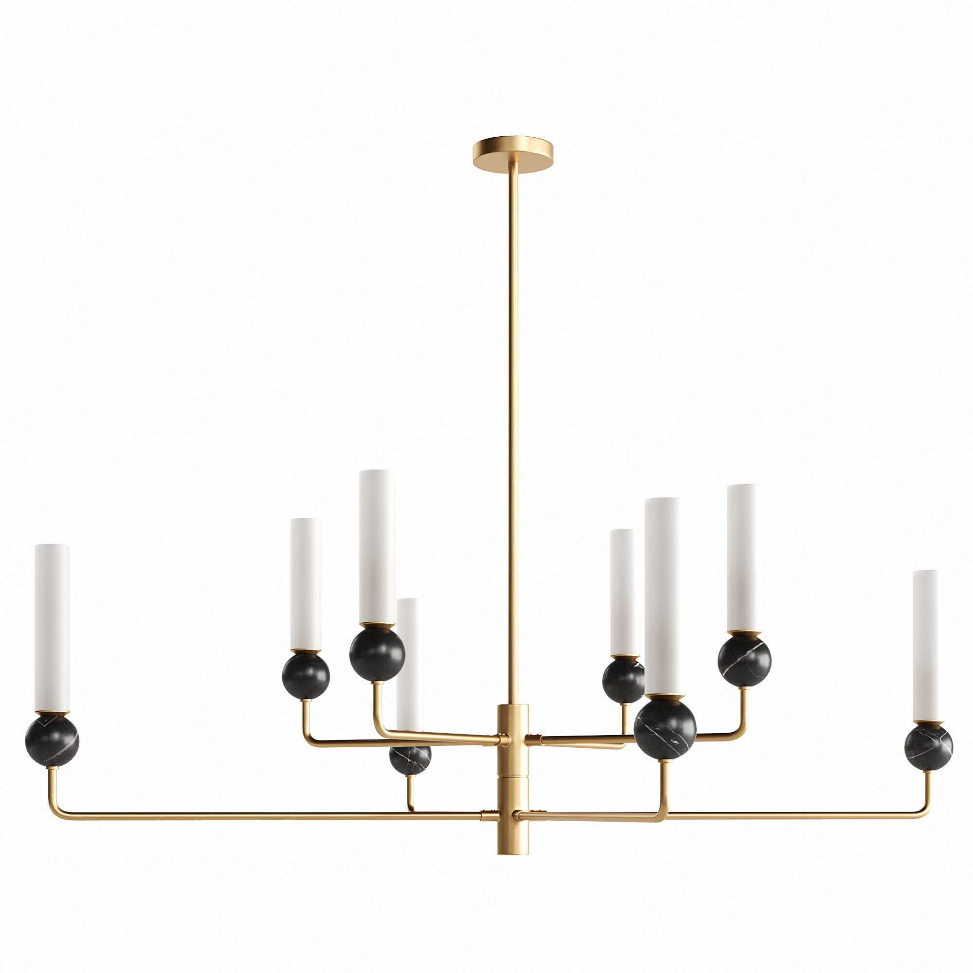 Paula brass pendant light fixture 3D model_1