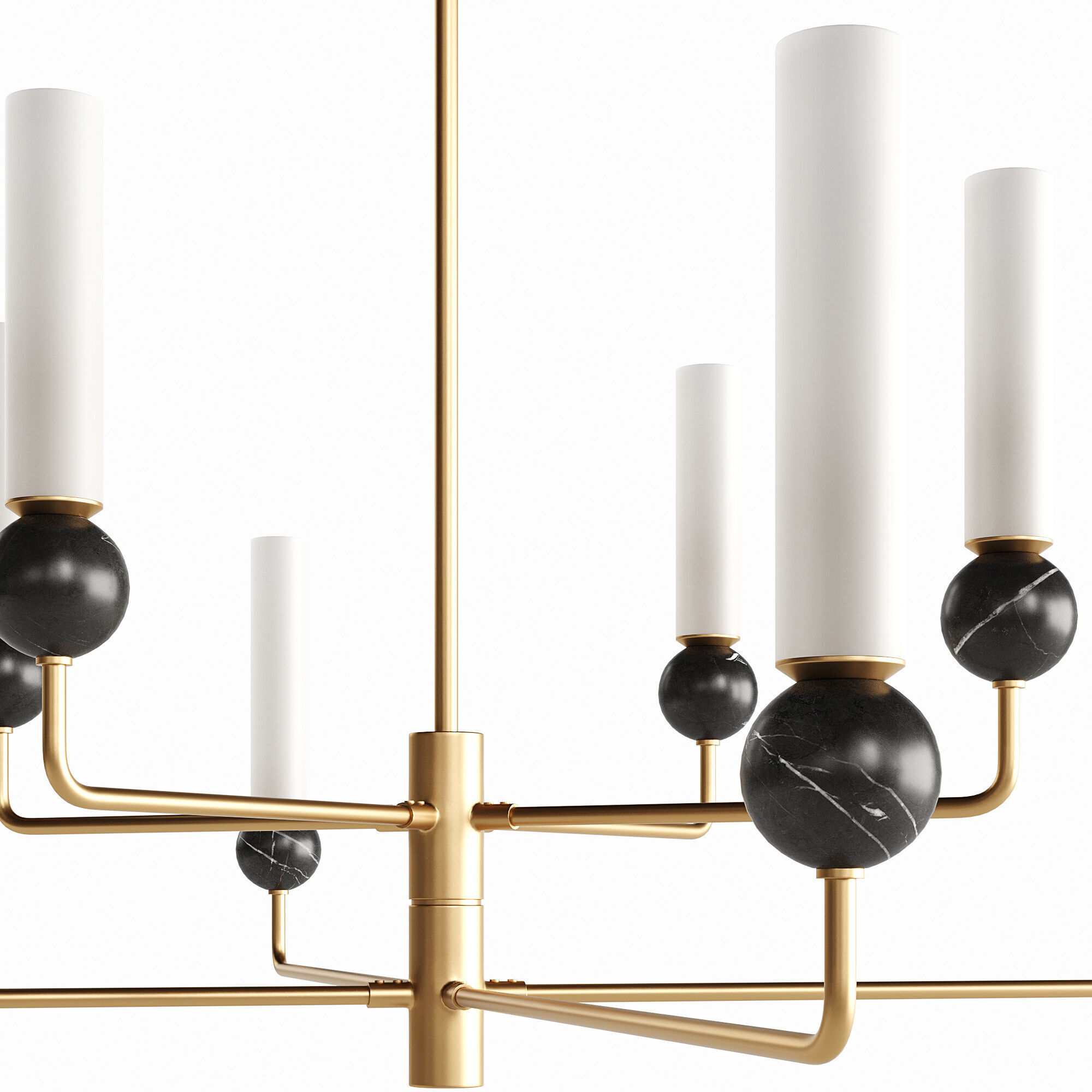 Paula brass pendant light fixture 3D model_4