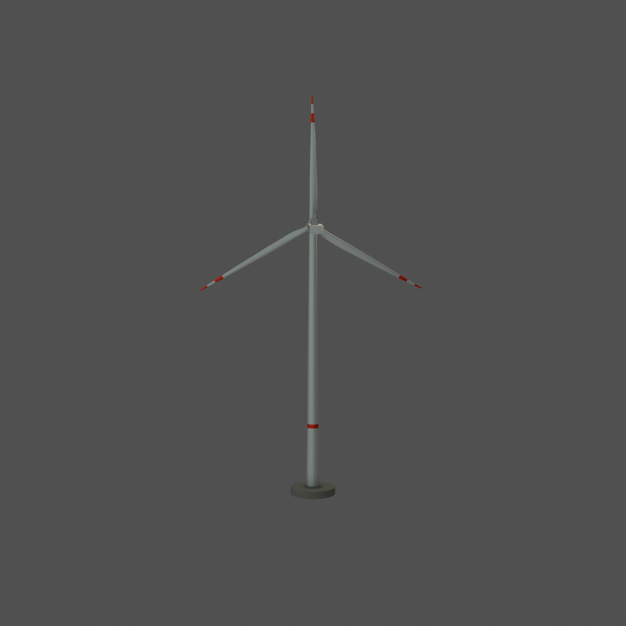 Wind-turbine with foundation V2 H-175 RD 172 m Low-poly 3D model_29