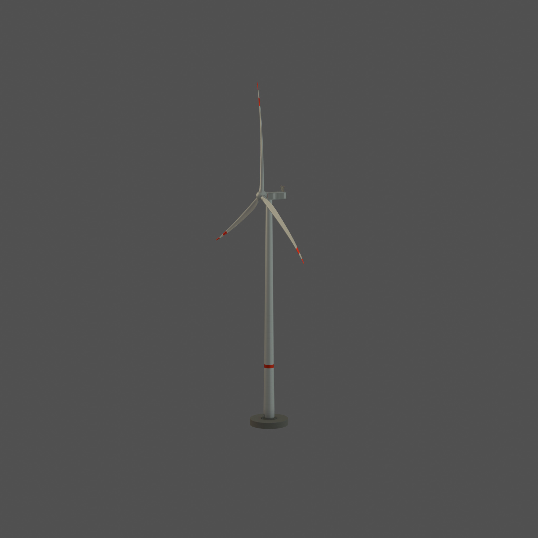 Wind-turbine with foundation V2 H-175 RD 172 m Low-poly 3D model_45