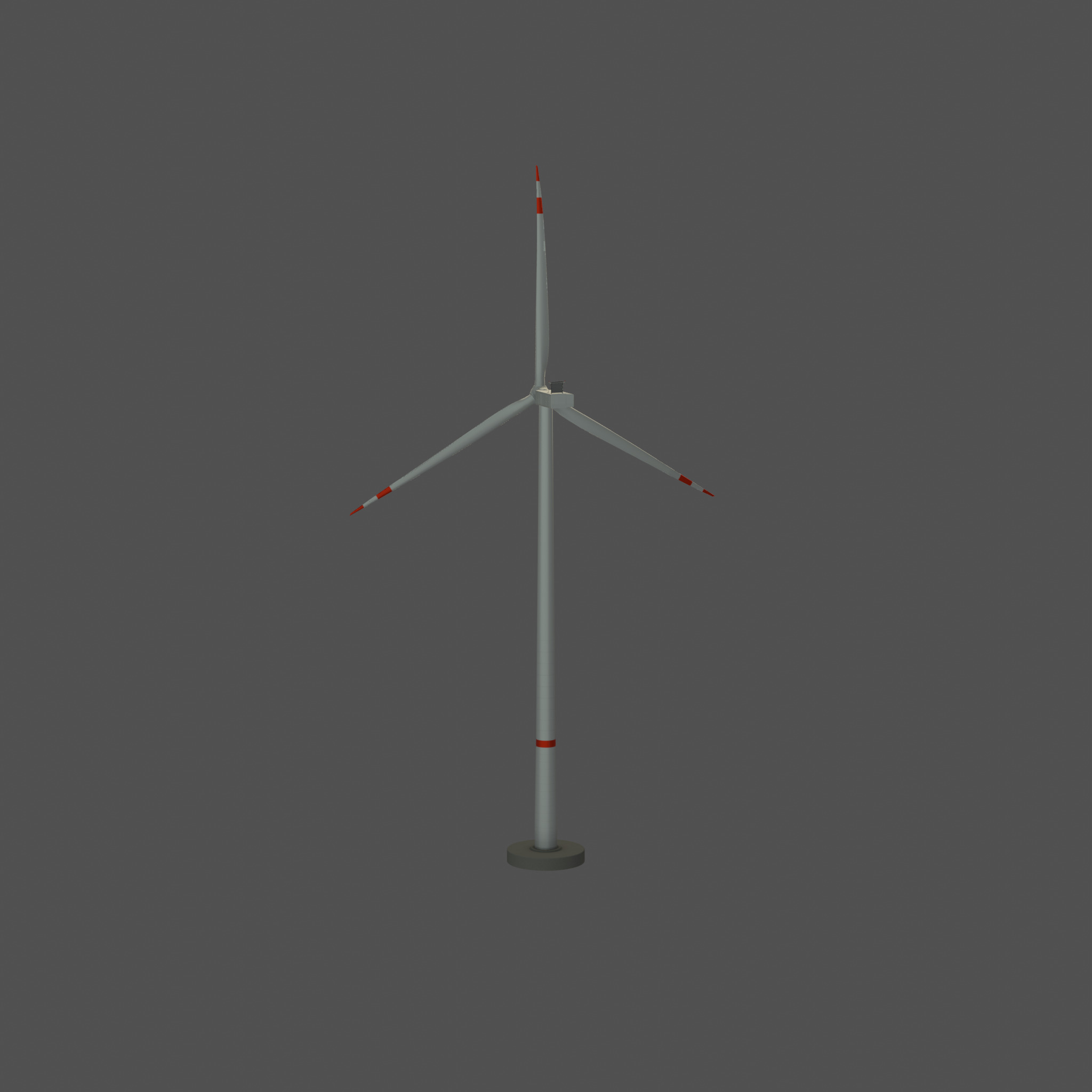 Wind-turbine with foundation V2 H-175 RD 172 m Low-poly 3D model_41