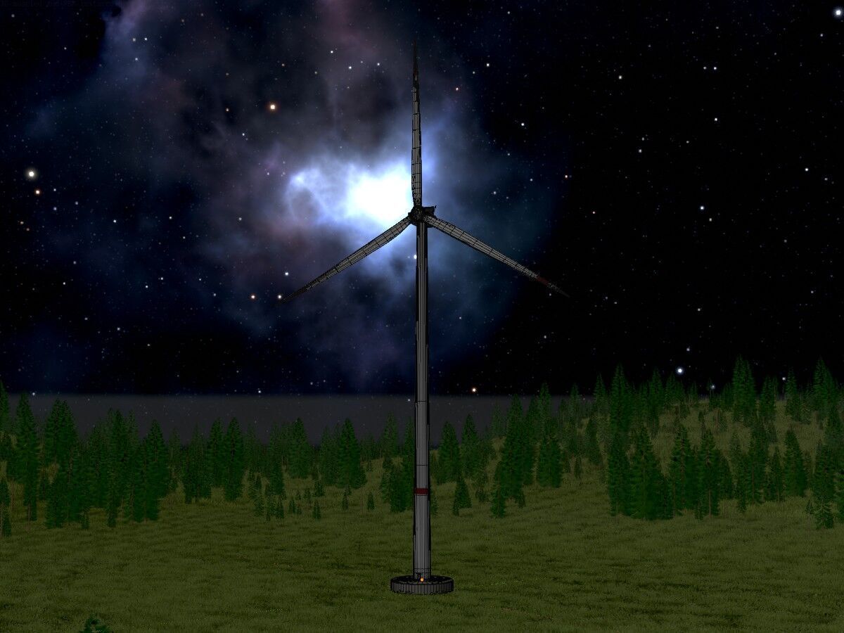 Wind-turbine with foundation V2 H-175 RD 172 m Low-poly 3D model_7