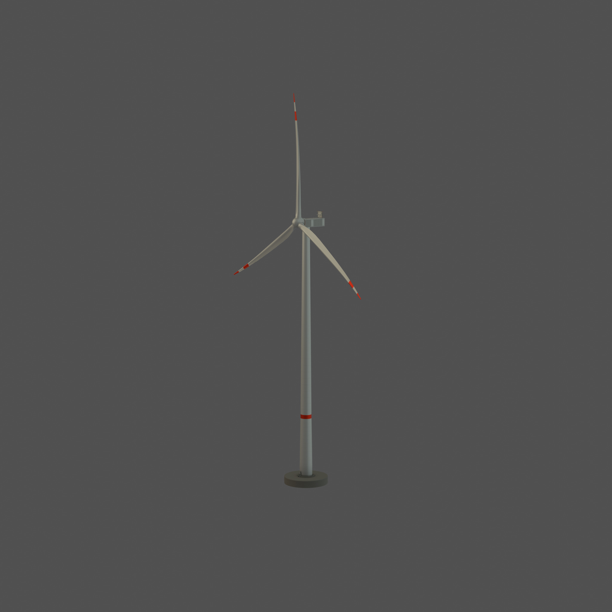 Wind-turbine with foundation V2 H-175 RD 172 m Low-poly 3D model_44