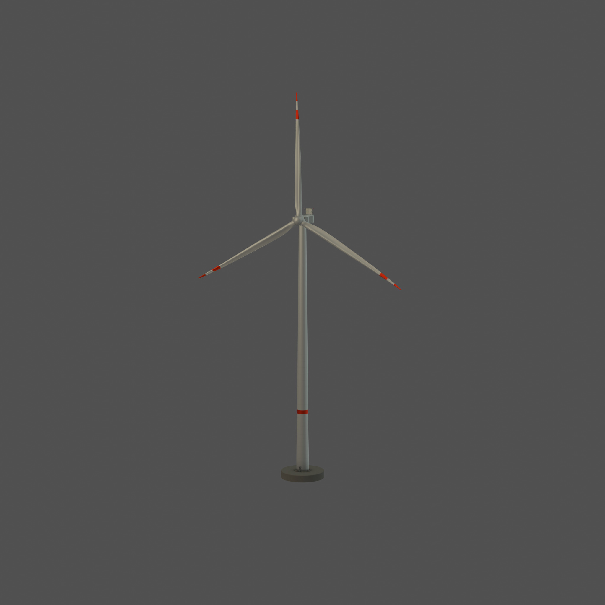 Wind-turbine with foundation V2 H-175 RD 172 m Low-poly 3D model_32