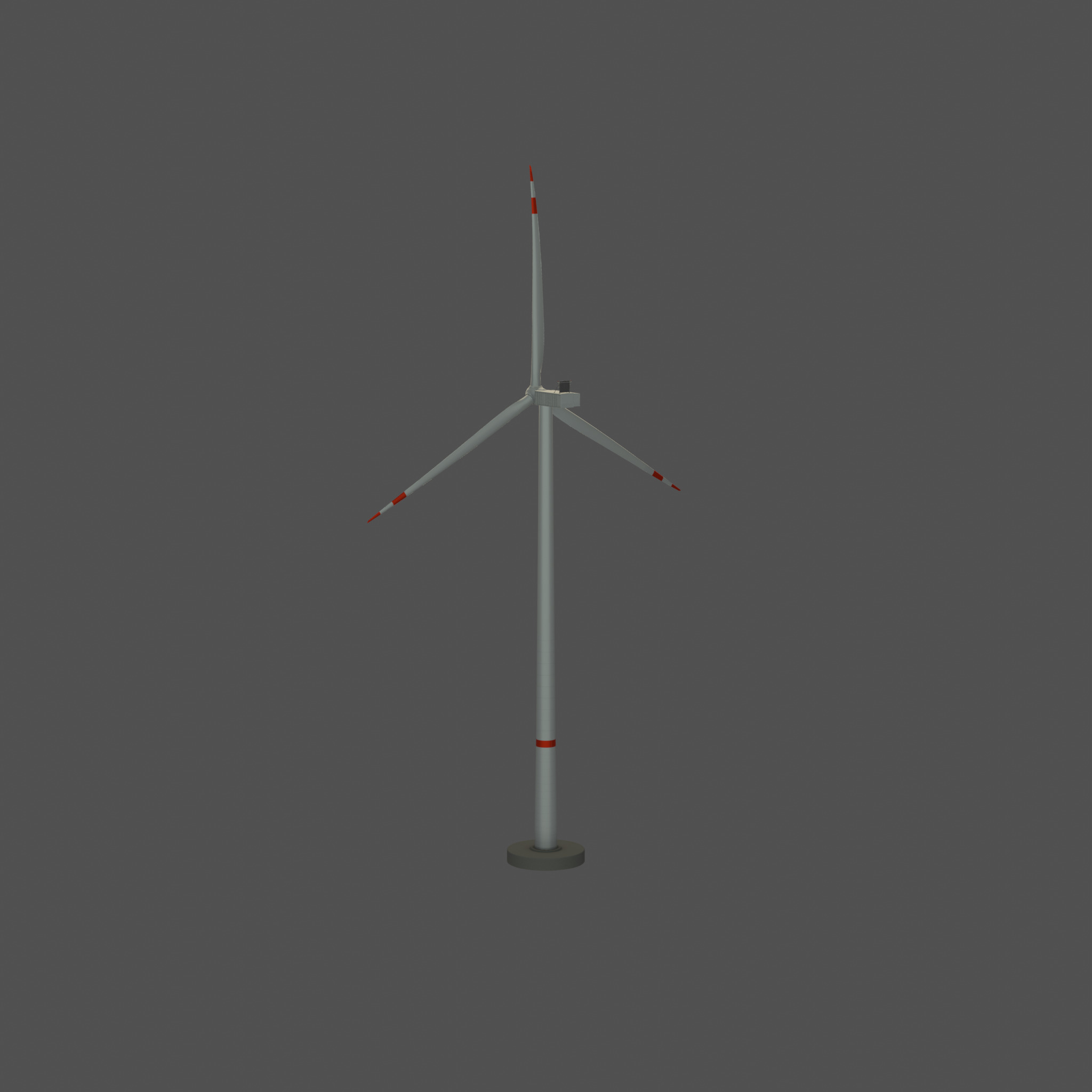 Wind-turbine with foundation V2 H-175 RD 172 m Low-poly 3D model_36