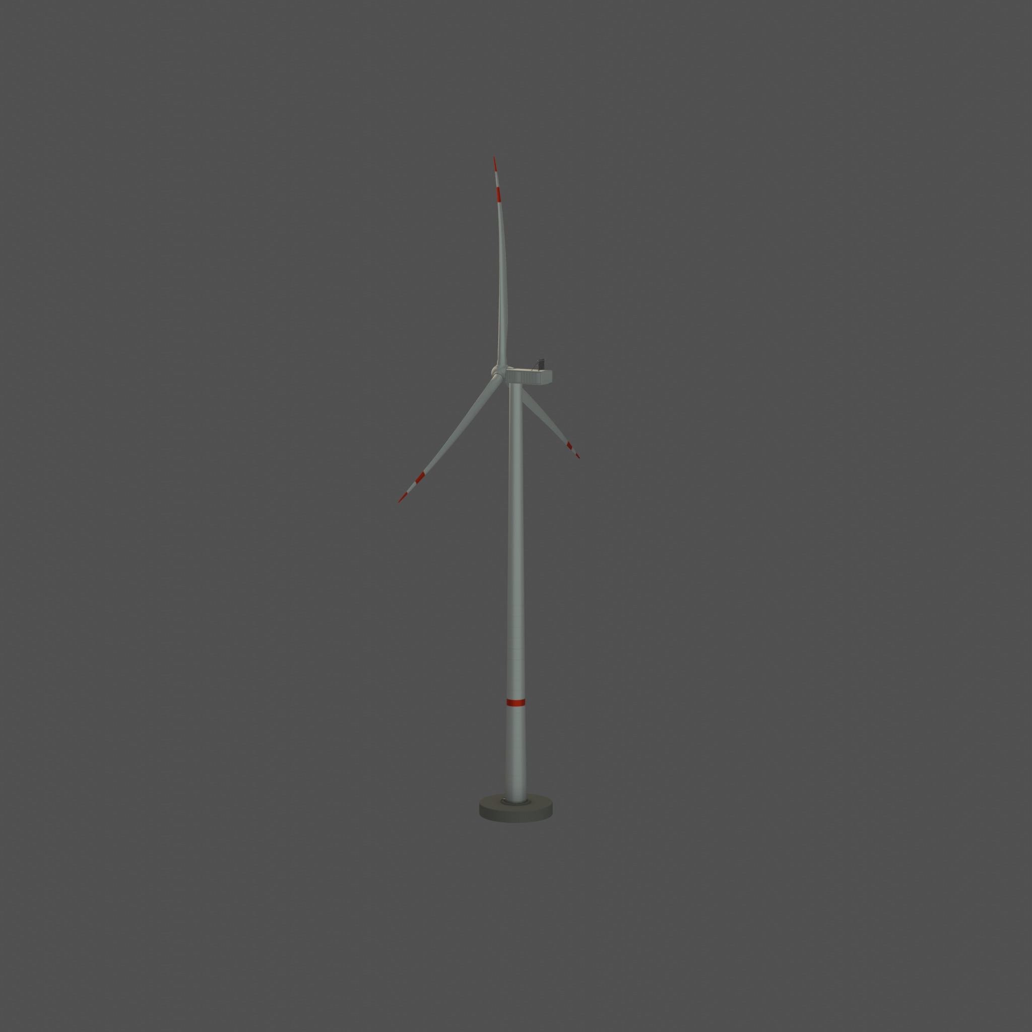 Wind-turbine with foundation V2 H-175 RD 172 m Low-poly 3D model_33
