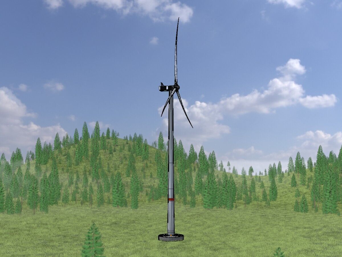 Wind-turbine with foundation V2 H-175 RD 172 m Low-poly 3D model_6