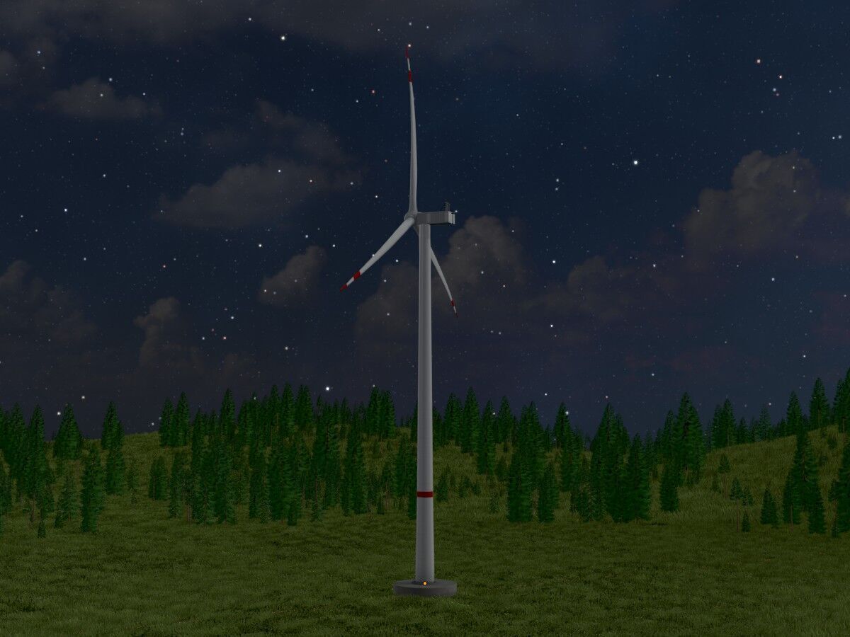 Wind-turbine with foundation V2 H-175 RD 172 m Low-poly 3D model_20