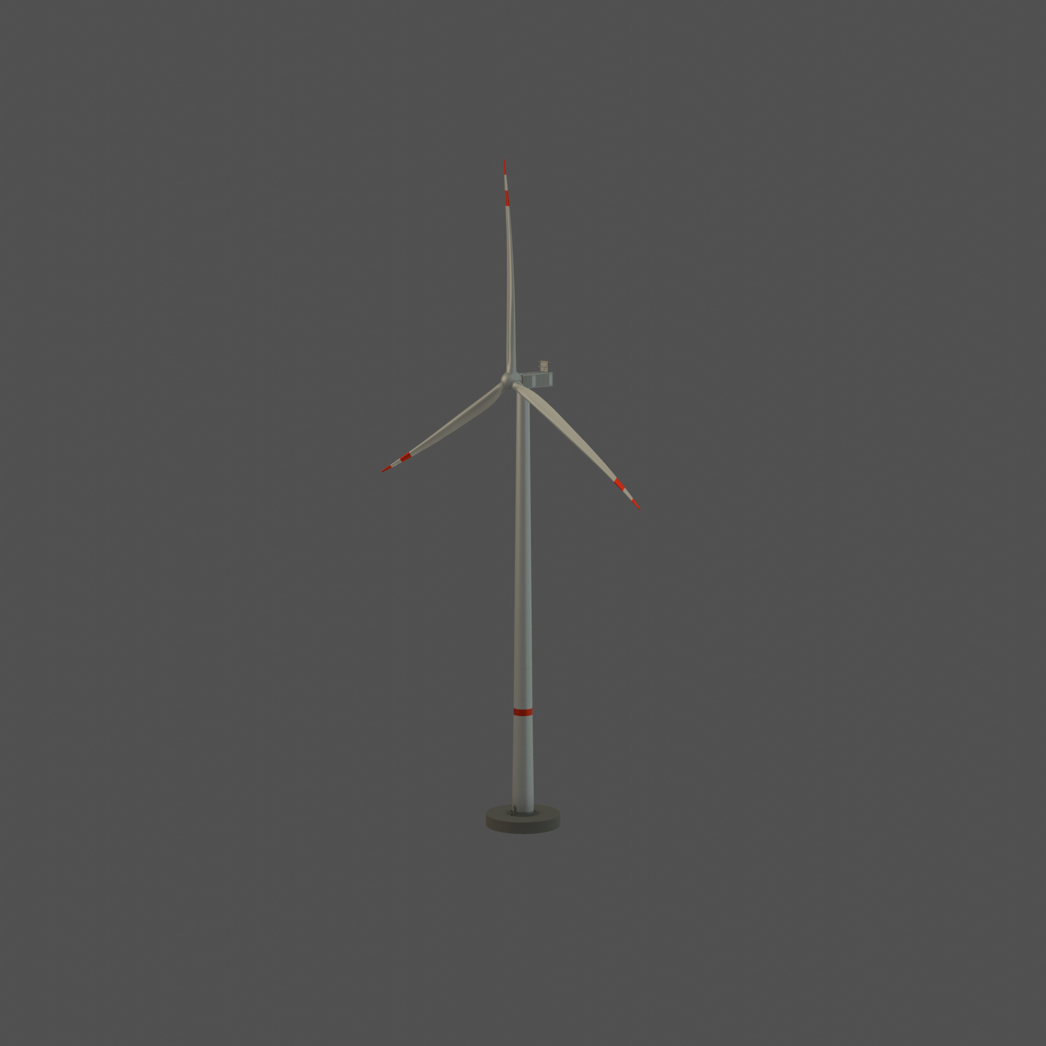 Wind-turbine with foundation V2 H-175 RD 172 m Low-poly 3D model_40