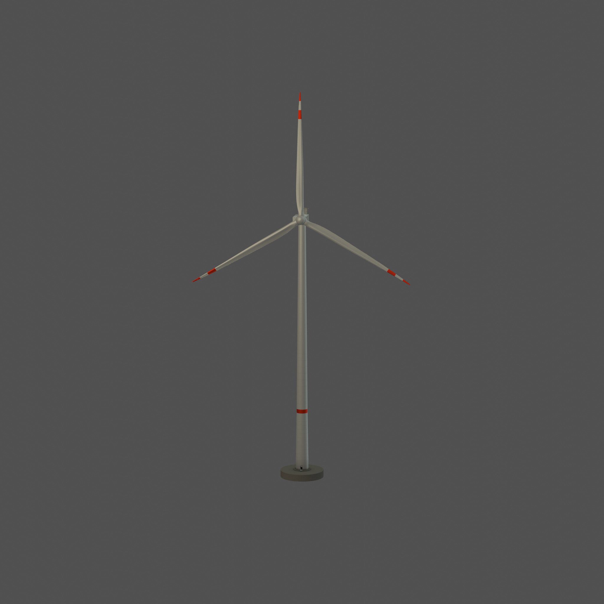 Wind-turbine with foundation V2 H-175 RD 172 m Low-poly 3D model_37