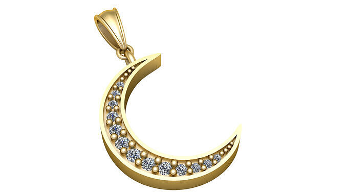 Crescent Moon Pendant 3D print model