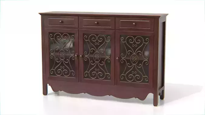 Antique Sideboard Cabinet Low-poly 3D model