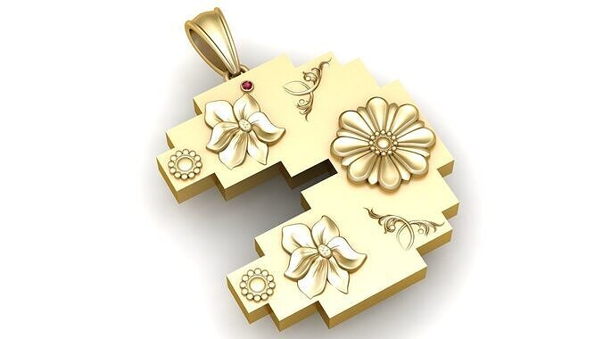 Geometric Floral Pendant  3D print model