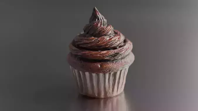 Realistic Chocolate Cupcake 3D Model  Game Ready  Rendering Prop