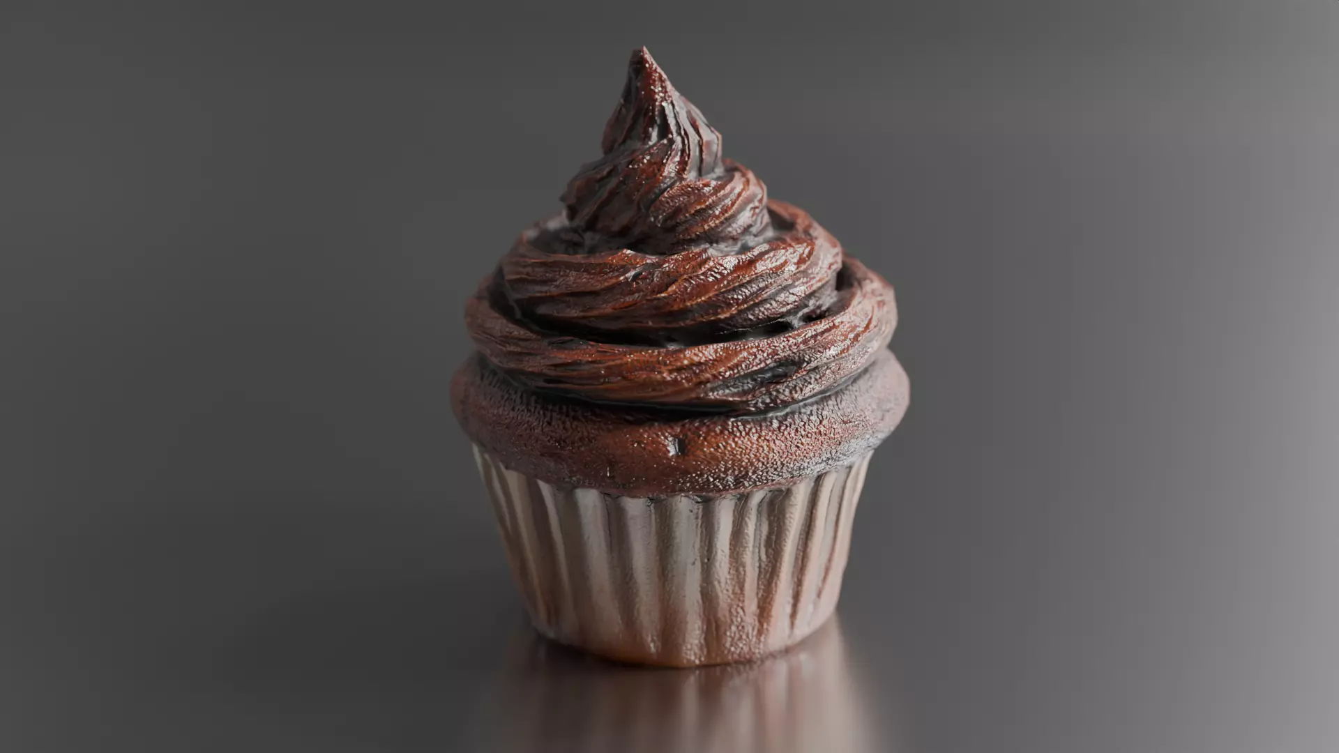 Realistic Chocolate Cupcake 3D Model Game Ready Rendering Prop Low-poly 3D model