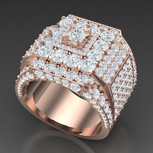 Diamond Accent Men Ring 6MR092 3D print model