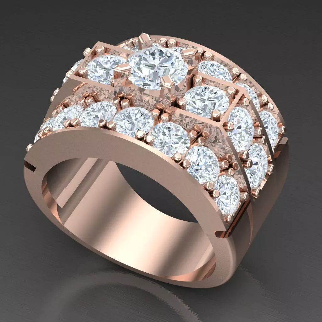 Diamond Accent Men Ring 6MR091 3D print model