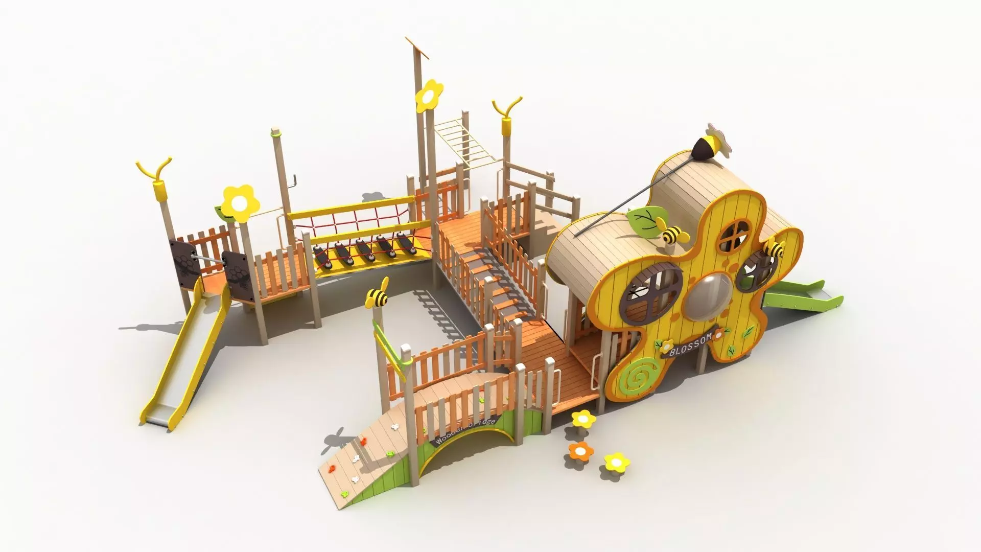 Bee Garden themed amusement combination 3D model