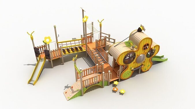 Bee Garden themed amusement combination 3D model