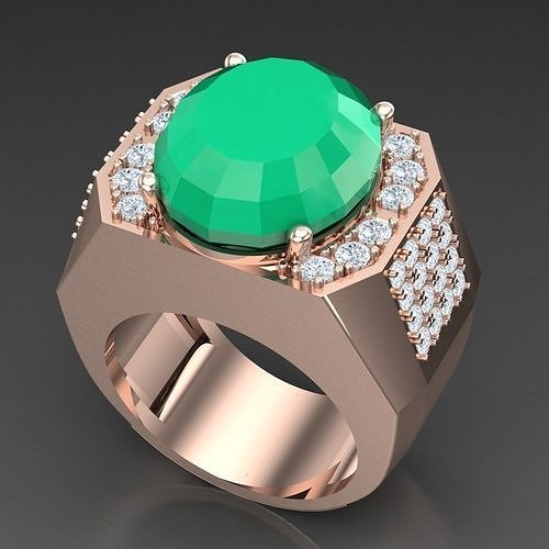 Diamond Accent Men Ring 6MR079 3D print model