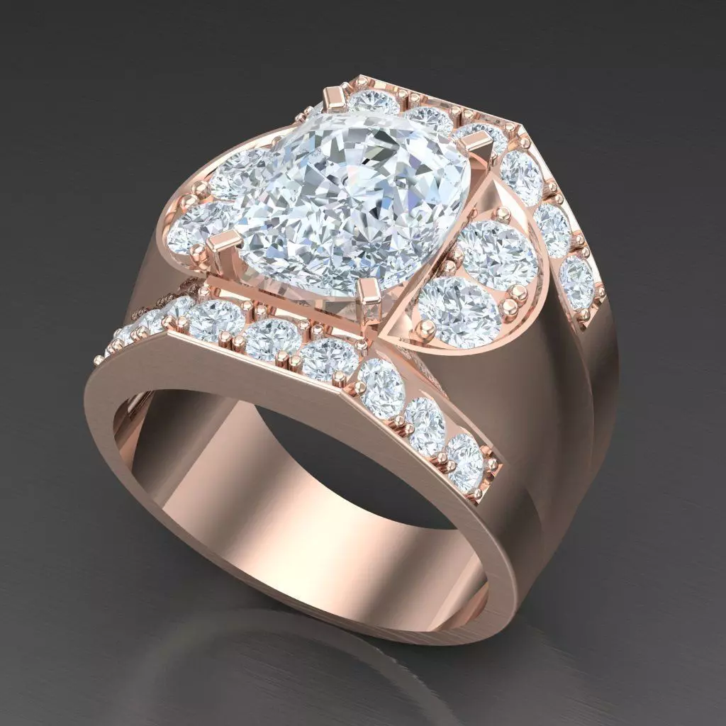 Diamond Accent Men Ring 6MR067 3D print model