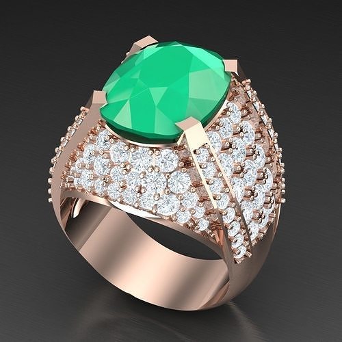 Diamond Accent Men Ring 6MR066 3D print model