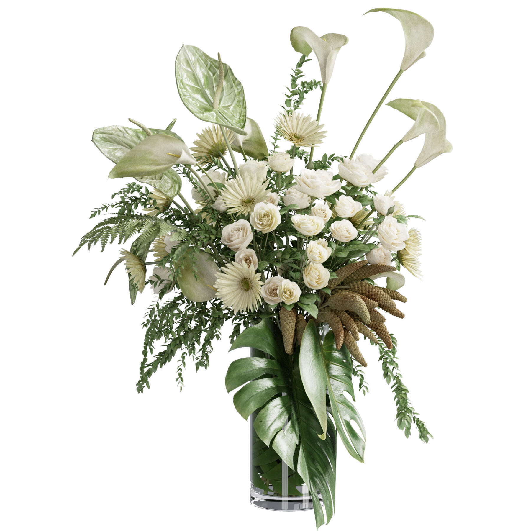 Flower In Vase 64 3D model_2