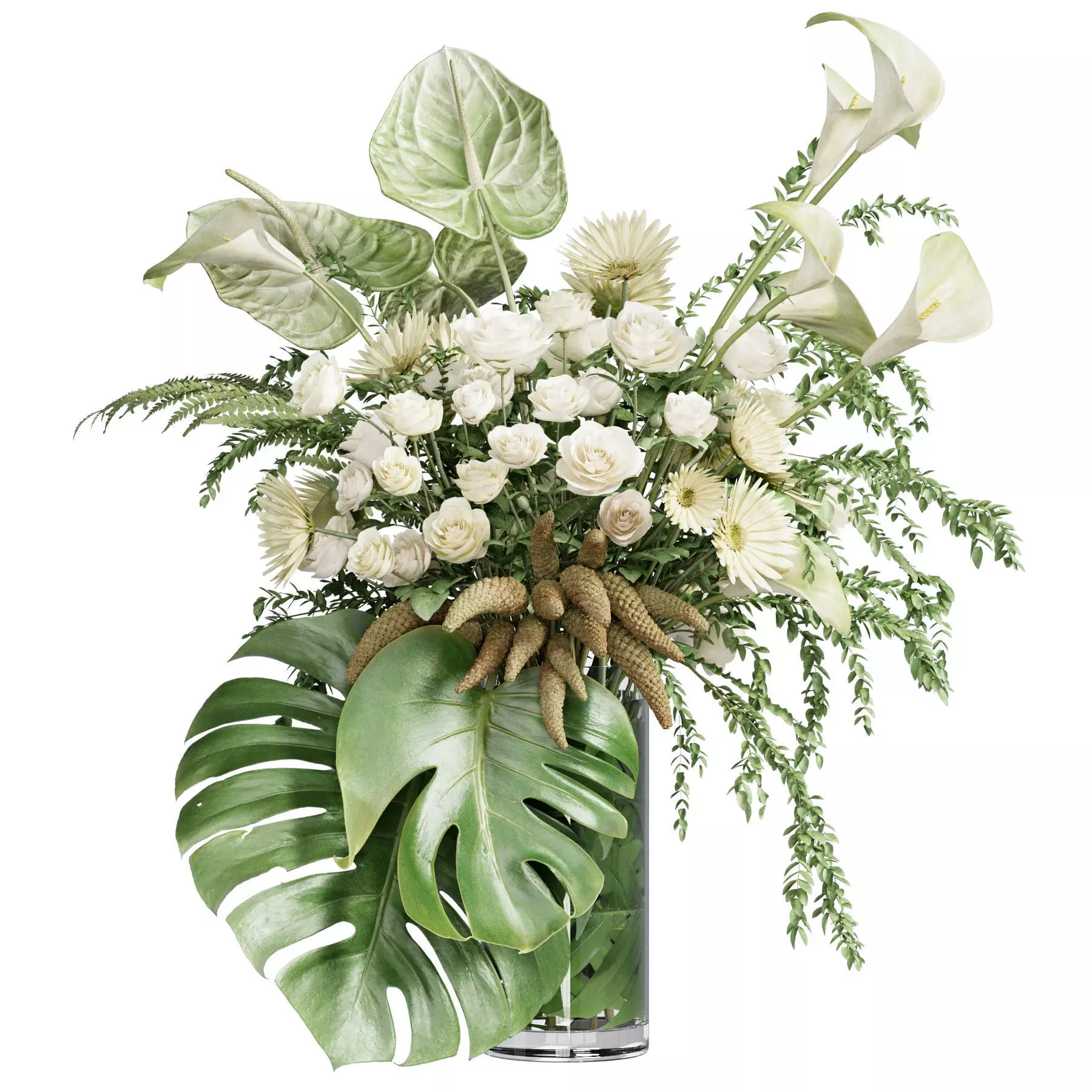 Flower In Vase 64 3D model_0