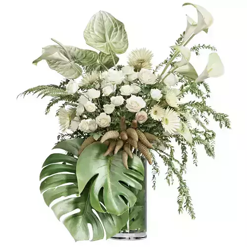 Flower In Vase 64 3D model Flower In Vase 64 3D model