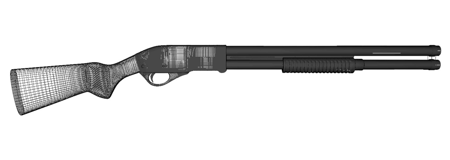 Pump-Action Shotgun 3D model_17