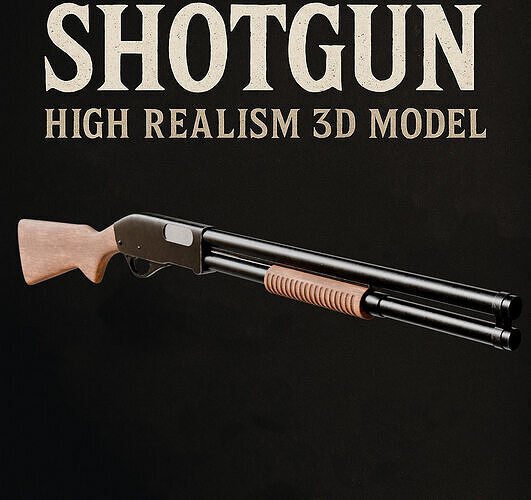  Pump-Action Shotgun  3D model