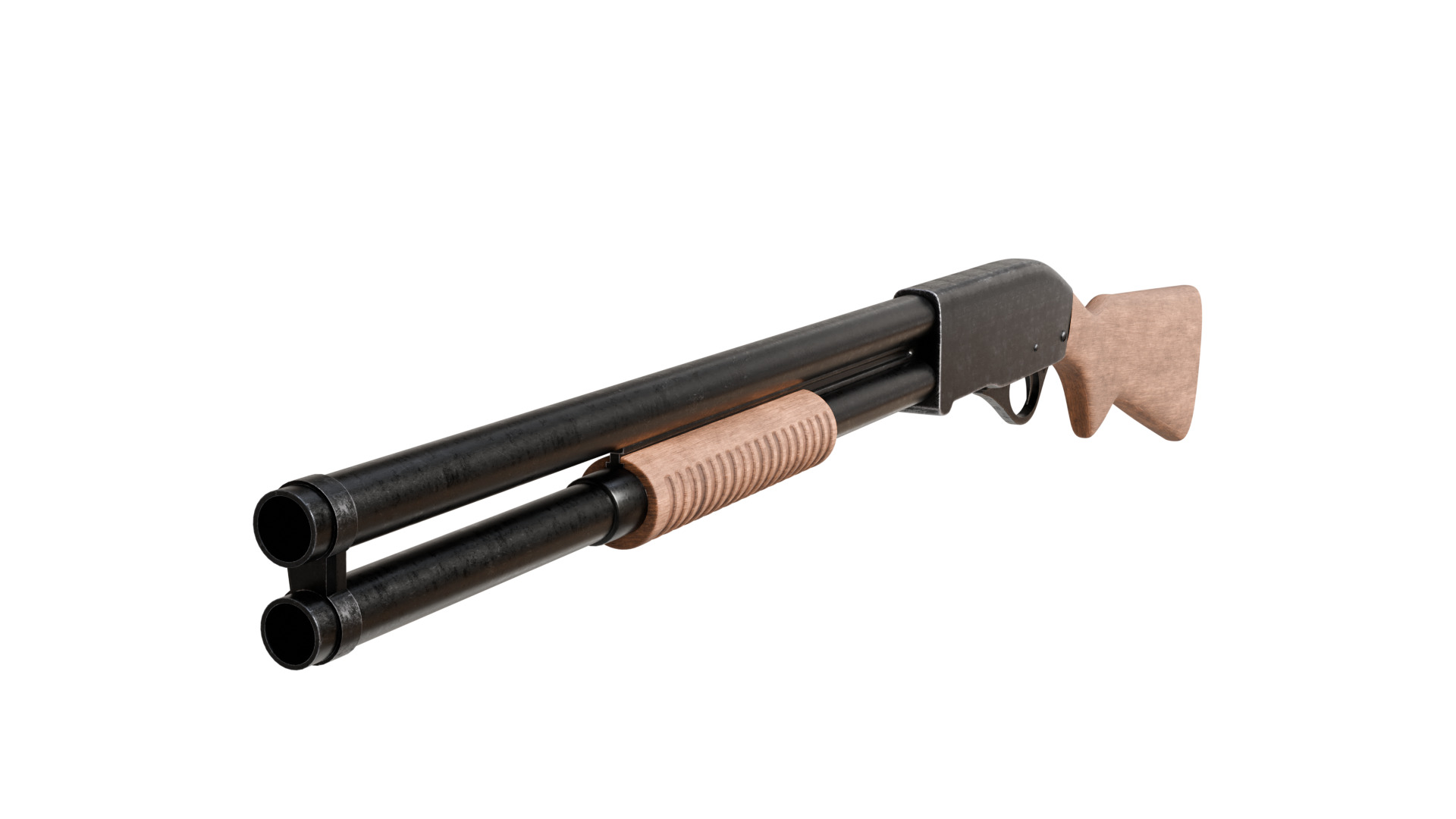 Pump-Action Shotgun 3D model_2