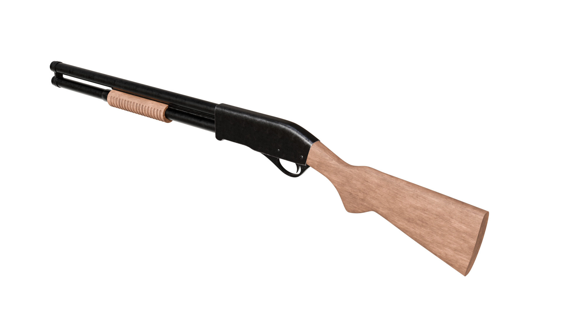 Pump-Action Shotgun 3D model_15