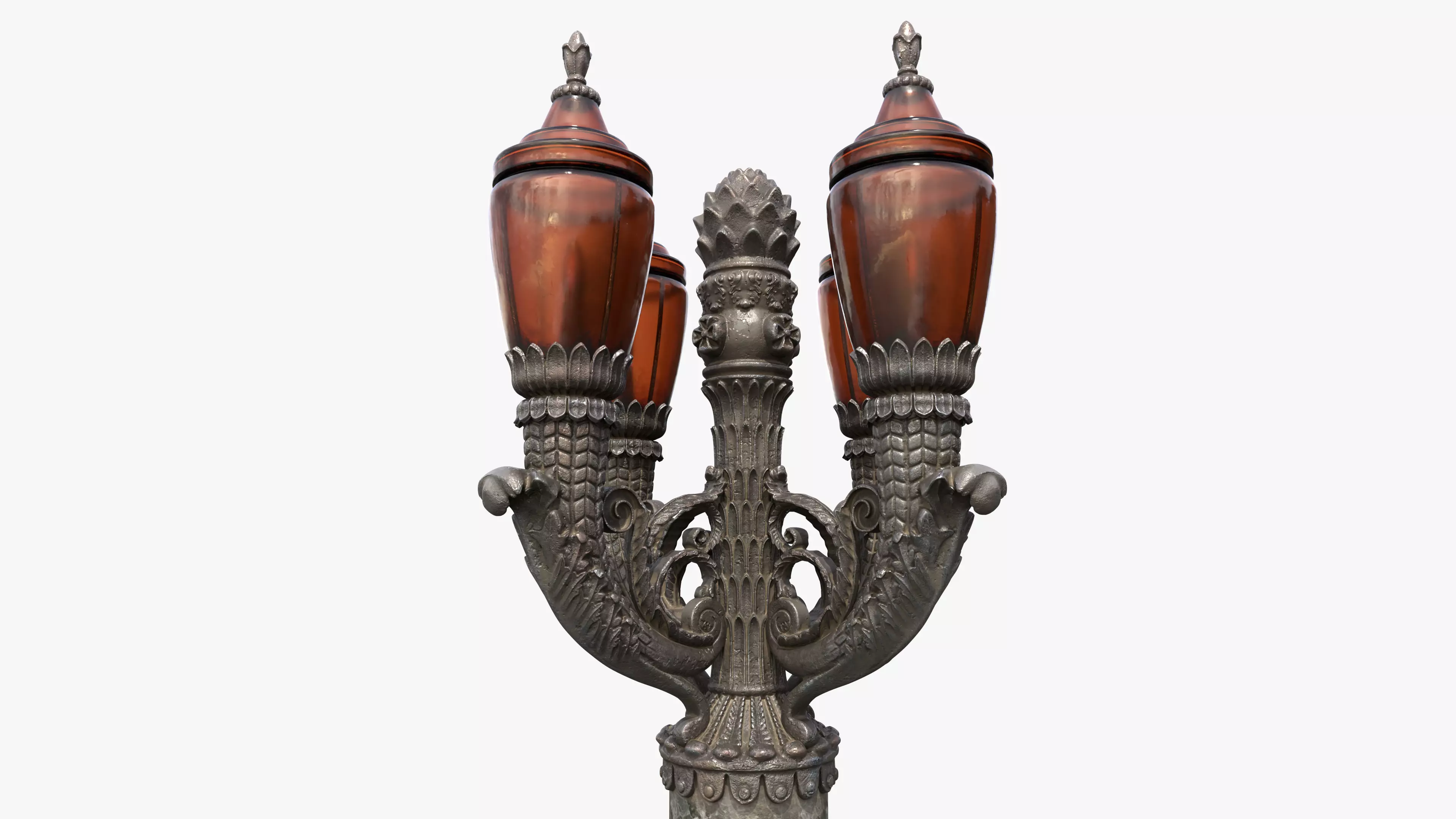 Street Lamp Hight Low Poly Low-poly 3D model_0