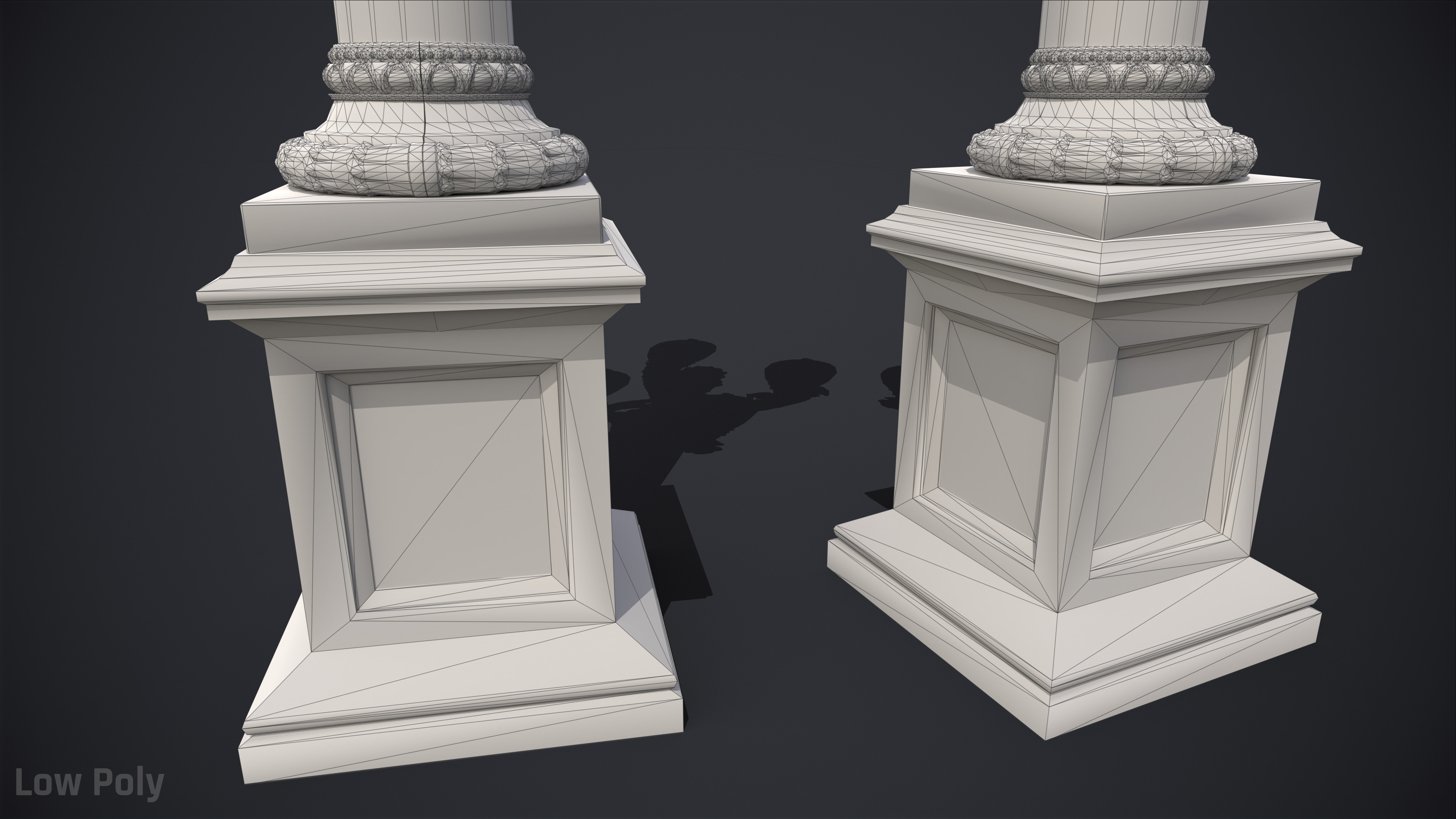 Street Lamp Hight Low Poly Low-poly 3D model_10