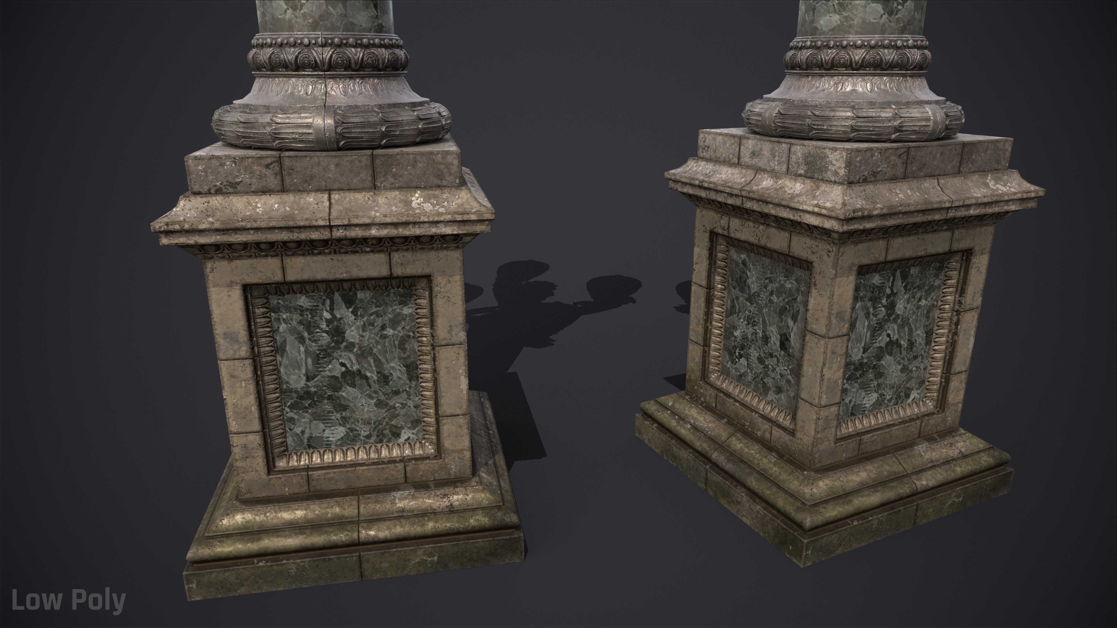 Street Lamp Hight Low Poly Low-poly 3D model_9